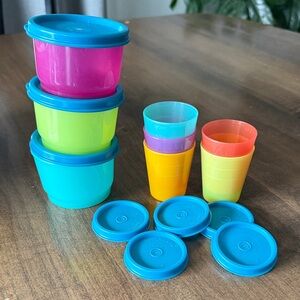 Tupperware Colorful Food Storage Set - Blue, Pink, Yellow